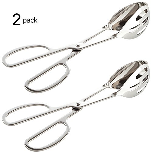 Product Cover Buffet Tongs, KEBE 2-PACK Stainless Steel Buffet Party Catering Serving Tongs Thickening Food Serving Tongs Salad Tongs Cake Tongs Bread Tongs Kitchen Tongs