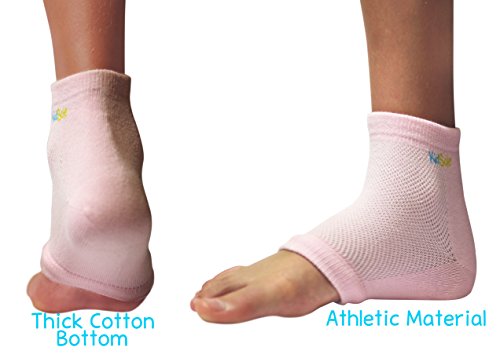 Product Cover KidSole RX Gel Sports Sock for Kids with heel sensitivity from Severs Disease, Plantar Fasciitis. US Kid's Sizes 2-7 (Pink)