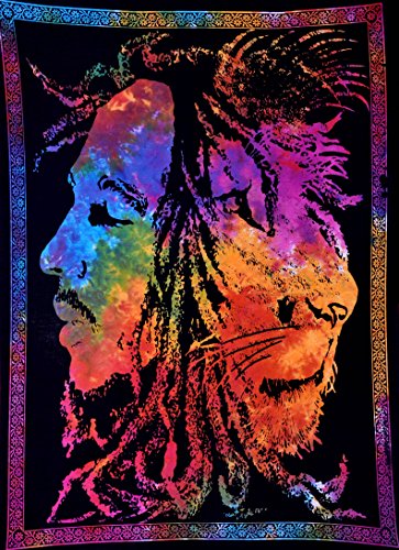 Product Cover ANJANIYA Bob Marley Lion Face Beautiful Bohemian Room Dorm Decor Hippie Small Boho Rasta Tapestry Poster 30