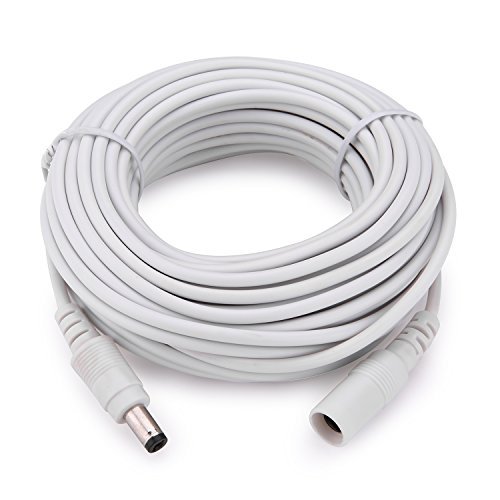 Product Cover WildHD Power Extension Cable 33ft 2.1mm x 5.5mm Compatible with 12V DC Adapter Cord for CCTV Security Camera IP Camera Standalone DVR (33ft, DC5.5mm Plug White)