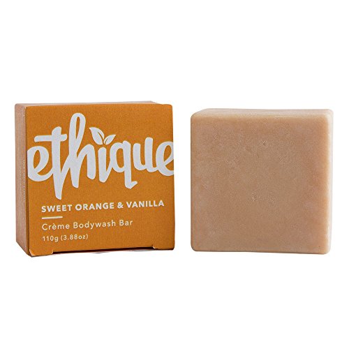 Product Cover Ethique Eco-Friendly Crème Bodywash Bar for Sensitive Skin, Sweet Orange & Vanilla - Sustainable Hydrating Soap Free Bodywash, Plastic Free, Vegan, Plant Based, 100% Compostable and Zero Waste, 3.88oz