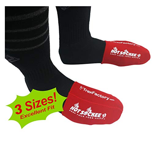 Product Cover Hot Sockee - Neoprene Toe Warmers - Worn Inside Shoes or Boots - 3 Sizes - Cycling, Hiking, Winter Sports, Camping, Work & Construction Boots