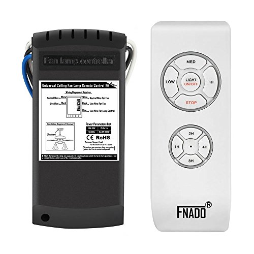 Product Cover Fnado F2-U [Learning Code] 3-in-1 Universal Ceiling Fan Lamp Remote Controller Kit & Timing Wireless Remote Control For Hunter/Harbor Breeze/Westinghouse/Honeywell/Other Ceiling Fan