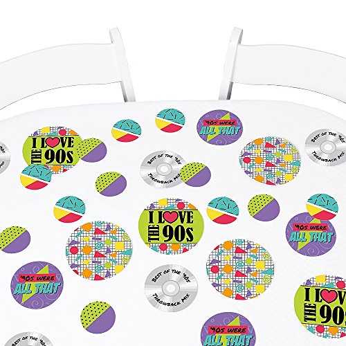 Product Cover Big Dot of Happiness 90's Throwback - 1990s Party Giant Circle Confetti - Party Decorations - Large Confetti 27 Count