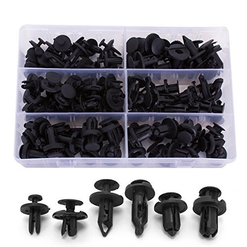 Product Cover Ginsco 102pcs 6.3mm 8mm 9mm 10mm Nylon Bumper Push Fasteners Rivet Clips Expansion Screws Replacement Kit