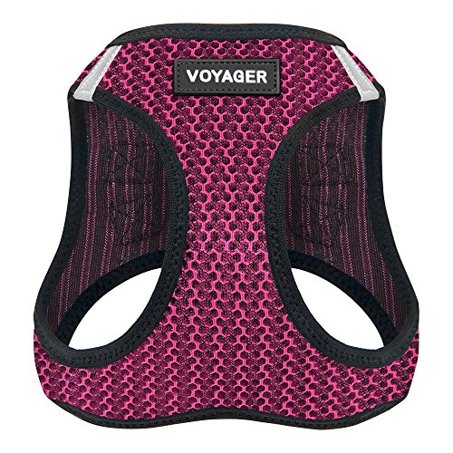 Product Cover Voyager Step-in Air Dog Harness - All Weather Mesh, Step in Vest Harness for Small and Medium Dogs by Best Pet Supplies - Fuchsia, Small (Chest: 14.5