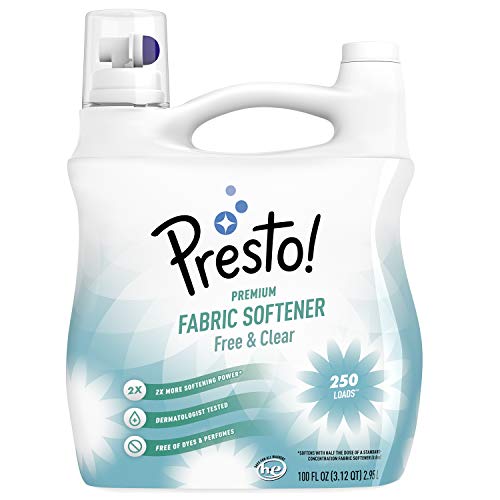 Product Cover Amazon Brand - Presto! Concentrated Fabric Softener, Free & Clear, 250 Loads, 100 Fl Oz