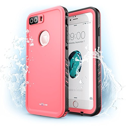 Product Cover iPhone 8 Plus Case, NexCase Waterproof Full-body Rugged Case with Built-in Screen Protector for Apple iPhone 7 Plus 2016 / iPhone 8 Plus 2017 Release (Pink)