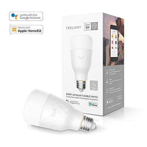 Product Cover Yeelight Smart WiFi Light Bulb, Dimmable and Tunable White Light Bulb, Compatible with Alexa & Homekit and Google Home Assistant, No Hub Required, Voice Control Smart Home Device, A19 Smart LED Bulbs