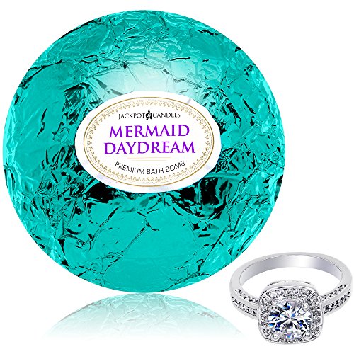 Product Cover Jackpot Candles Size 7: Bath Bomb With Size 7 Ring Inside Mermaid Daydream Extra Large 10 Oz. Made In Usa