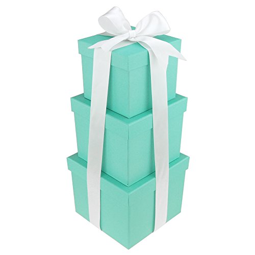 Product Cover Homeford FLC000000LACREBS Robin's Egg Blue Nested Square Gift Boxes, 7-Inch