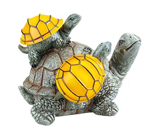Product Cover Bo-Toys Solar Powered 2 Baby Turtles on Mama Turtle Outdoor Accent Lighting LED Garden Light Decor