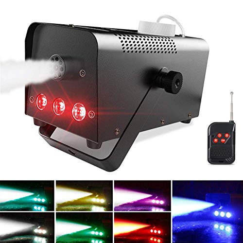 Product Cover Theefun Halloween Fog Machine with Lights - 3 Stage LED Lights with 7 Colors & Strobe Effect for Party Wedding Holiday, Portable Wireless Remote Control Smoke Machine