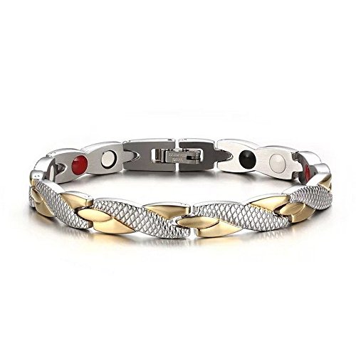 Product Cover Gold Silver Titanium Steel Magnetic Therapy Health Link Bracelet Men Women