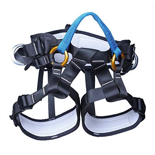 Product Cover kissloves Full Body Safety Harness Outdoor Climbing Harness Half Body Harness Safe Seat Belt for Mountaineering Outward Band Expanding Training Rock Climbing Rappelling Equip (Half-Body Blue)