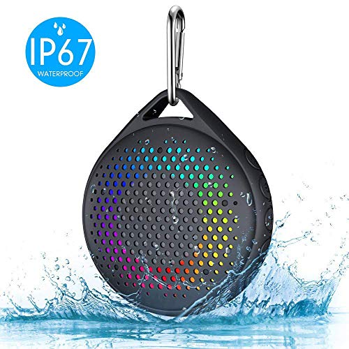 Product Cover Shower Speaker - AVWOO IP67 Waterproof Bluetooth Speaker, Portable Bluetooth Speaker with Enhanced Bass and Built-in Mic, Mini Bluetooth Speaker with Compact Size for Home Outdoor Travel (Black)