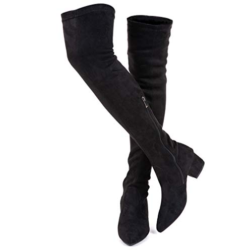 Product Cover N.N.G Women Boots Winter Over Knee Long Boots Fashion Boots Heels Autumn Quality Suede Comfort Square Heels US Size
