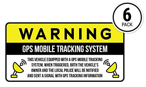 Product Cover Anti-Theft Car Vehicle Stickers with GPS Tracking Warning (Pack of 6 Decals)