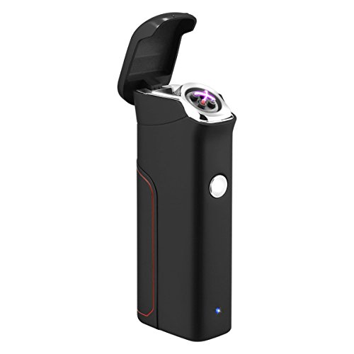 Product Cover Kivors Dual Arc Lighter USB Rechargeable Windproof Electrical Plasma X Beam Arc Lighter with 800 mAh Replaceable Battery (Black)