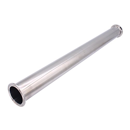 Product Cover DERNORD Sanitary Spool Tube with Clamp Ends,Stainless Steel 304 Seamless Round Tubing with 2 inch Tri Clamp 64MM Ferrule Flange (Tube Length: 24 Inch / 610MM)