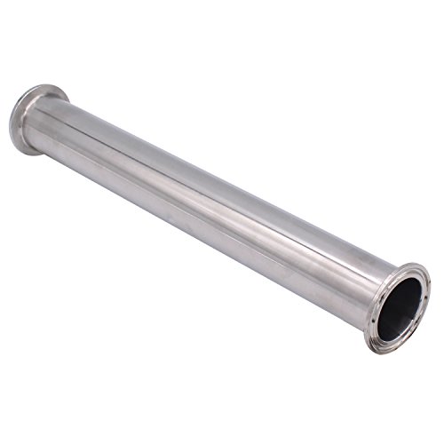 Product Cover DERNORD Sanitary Spool Tube with Clamp Ends,Stainless Steel 304 Seamless Round Tubing with 1.5 inch Tri Clamp 50.5MM Ferrule Flange (Tube Length: 8 Inch / 204MM)
