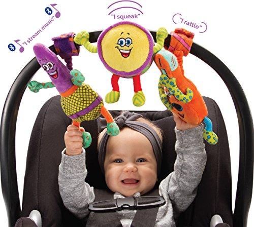 Product Cover Lil' Jammerz Baby Music Toys for Car Seat or Stroller: Includes a Bluetooth Speaker, Downloadable App That Streams Music or White Noise, and Plush Rattle & Squeaky Toy