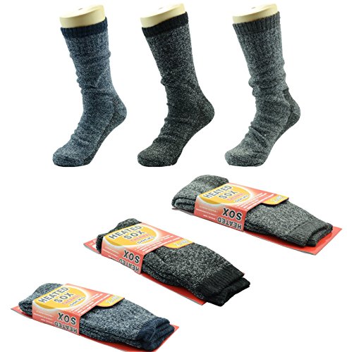 Product Cover 3 Pairs Men Heated Sox Thermal Winter Heavy Duty Crew Socks Mega Thermo 2.13 Tog