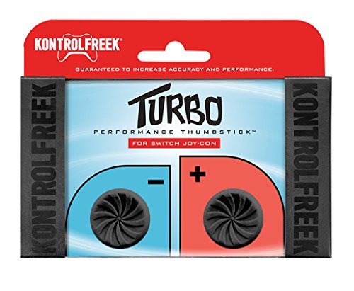 Product Cover KontrolFreek Turbo Thumb Grips for Nintendo Switch Joy-Con | Performance Thumbsticks | 2 High-Rise Concave | Black