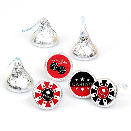 Product Cover Las Vegas - Casino Party Round Candy Sticker Favors - Labels Fit Hershey's Kisses (1 Sheet of 108)