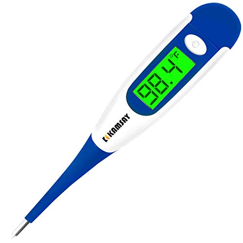 Product Cover Best FDA Digital Medical Thermometer,Easy Accurate and Fast 10 Second Read Fever Body Temperature, Flexible Tip,Waterproof for Baby,Kids, Adults, Pets,Oral, Underarm, Rectal Termometro (Blue)