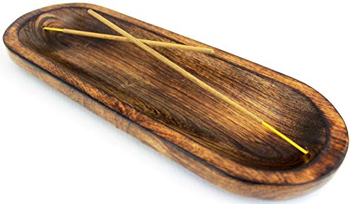 Product Cover [INCENSEBURNER] Incense Burner Stick Holder Ash Catcher Wooden Handmade Modern Gift Wood Home Decor Size 11 X 4 X 1.2 Inches