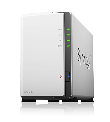 Product Cover Synology DiskStation DS218J 2-Bay Diskless Network Attached Storage Drive (White)