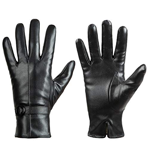 Product Cover Womens Winter Leather Touchscreen Texting Warm Driving Lambskin Gloves 100% Pure