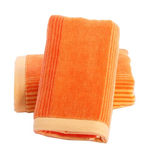 Product Cover Pidada Hand Towels Set of 2 Striped Pattern 100% Cotton Soft Absorbent Towel for Bathroom 13.8 x 29.5 Inch (Orange)