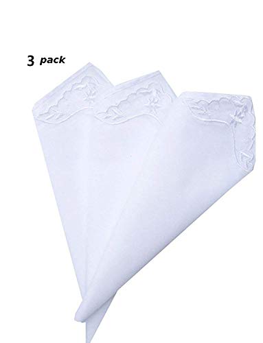 Product Cover MileyMarla Ladies Embroidery Cotton White Handkerchiefs Lace Wedding Hankies