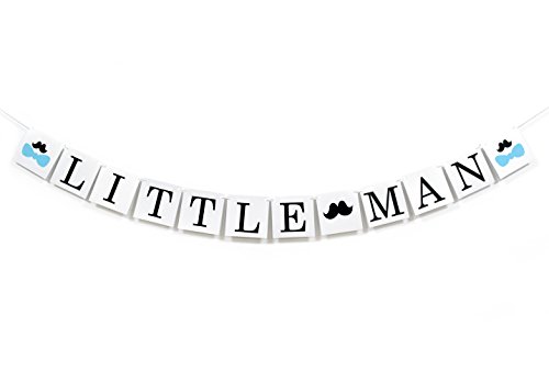 Product Cover Qttier Little Man Banner, Boy Baby Shower, 1st Birthday Wedding Premium Quality Party Decorations