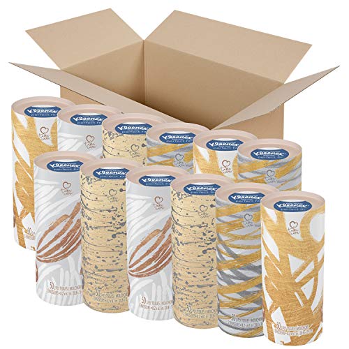 Product Cover Kleenex Perfect Fit Facial Tissues, 12 Canisters, 50 Tissues per Canister (600 Tissues Total) (Packaging May Vary)
