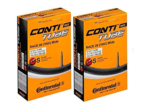 Product Cover Continental Race 28 700x25-32c Bicycle Inner Tubes - 42mm Long Presta Valve - 2 Pack w/ Conti Sticker