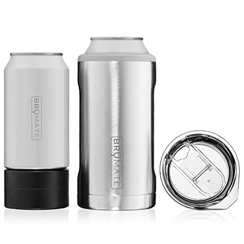 Product Cover BrüMate HOPSULATOR TRíO 3-in-1 Stainless Steel Insulated Can Cooler, Works With 12 Oz, 16 Oz Cans And As A Pint Glass (Stainless)