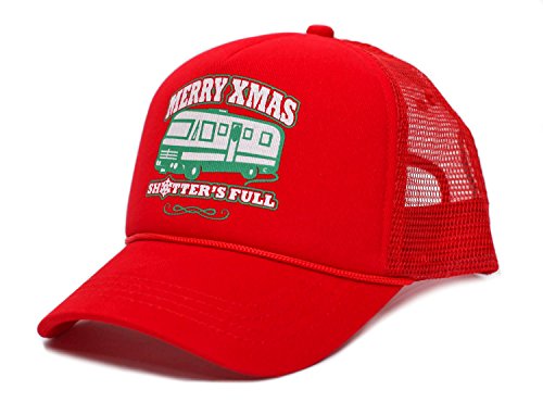 Product Cover Merry Christmas Xmas Shitter's Full Funny Truckers Hat Cap Red