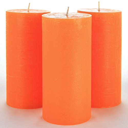 Product Cover Set of 3 Orange Pillar Candles 3