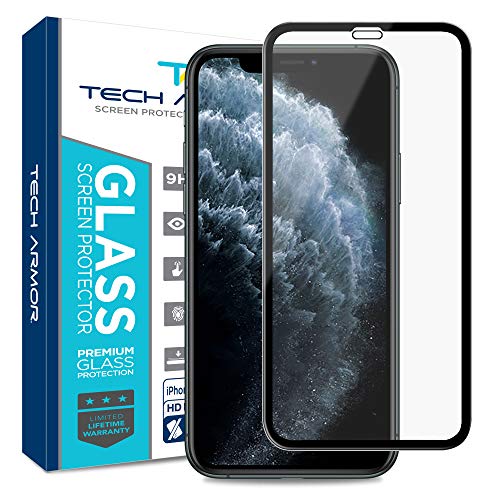 Product Cover Tech Armor Edge to Edge Glass Screen Protector for New 2019 Apple iPhone 11 Pro/iPhone X/iPhone Xs - Case-Friendly Tempered Glass, 3D Touch Accurate (Black) [1-Pack]