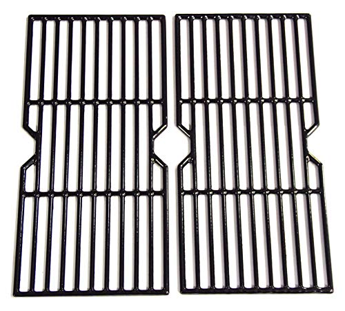 Product Cover Hongso PCF123 Matte Porcelain Coated Cast Iron Cooking Grid Grates for Select Gas Grill Models by Kenmore, Charbroil, Thermos, Set of 2