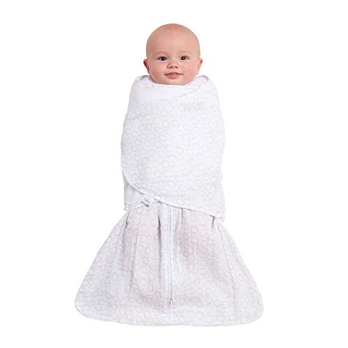Product Cover Halo 100% Cotton Muslin Sleepsack Swaddle Wearable Blanket, Circles Grey, Newborn