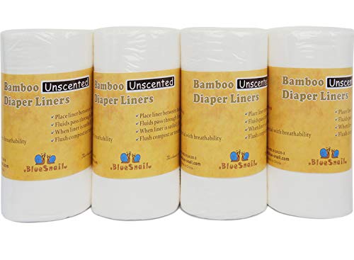Product Cover Bamboo Unscent Diaper Liners- Fragance Free and Chlorine Free(4PK) 400 Count by BlueSnail