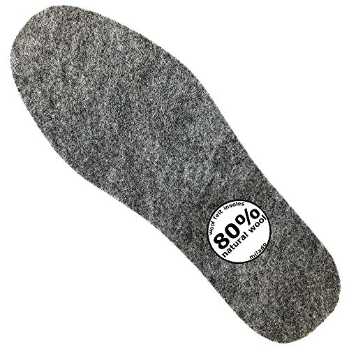 Product Cover Wool Felt Warm Insoles,Felt Insoles for Boots and Shoes,Wool Insoles for Men and Women (Men's 8/Women's 9)
