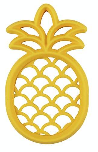 Product Cover Itzy Ritzy Silicone Baby Teether - BPA-Free Infant Teether with Easy-to-Hold Design and Textured Back Side to Massage and Soothe Sore, Swollen Gums, Pineapple