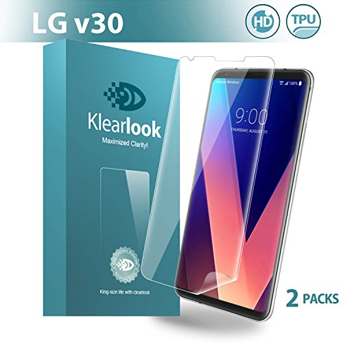 Product Cover LG V30 Screen Protector, Klearlook Full Coverage Screen Protector [2 Pack HD Clear TPU] for LG V30 (LG V35/V30S ThinQ/V30S+ ThinQ) HD Clear Anti-Bubble Film