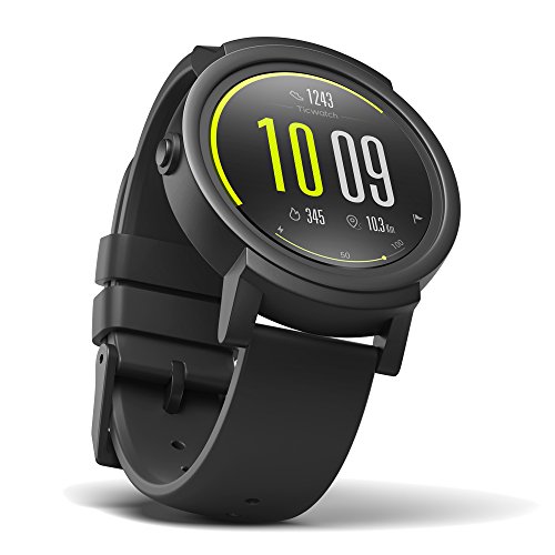 Product Cover Ticwatch E most comfortable Smartwatch-Shadow,1.4 inch OLED Display, Android Wear 2.0,Compatible with iOS and Android, Google Assistant