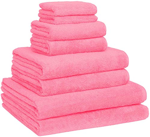Product Cover Luxury Extra Large 8-Piece Turkish Towel Set with 4 Bath Towels (30x60 and 24X48) - Pink